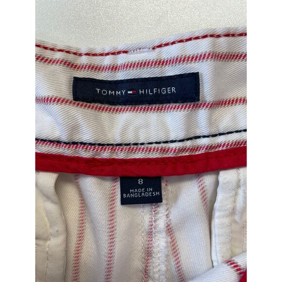 Tommy‎ Hilfiger White and Red Striped Shorts Size 8 - Picture 5 of 10